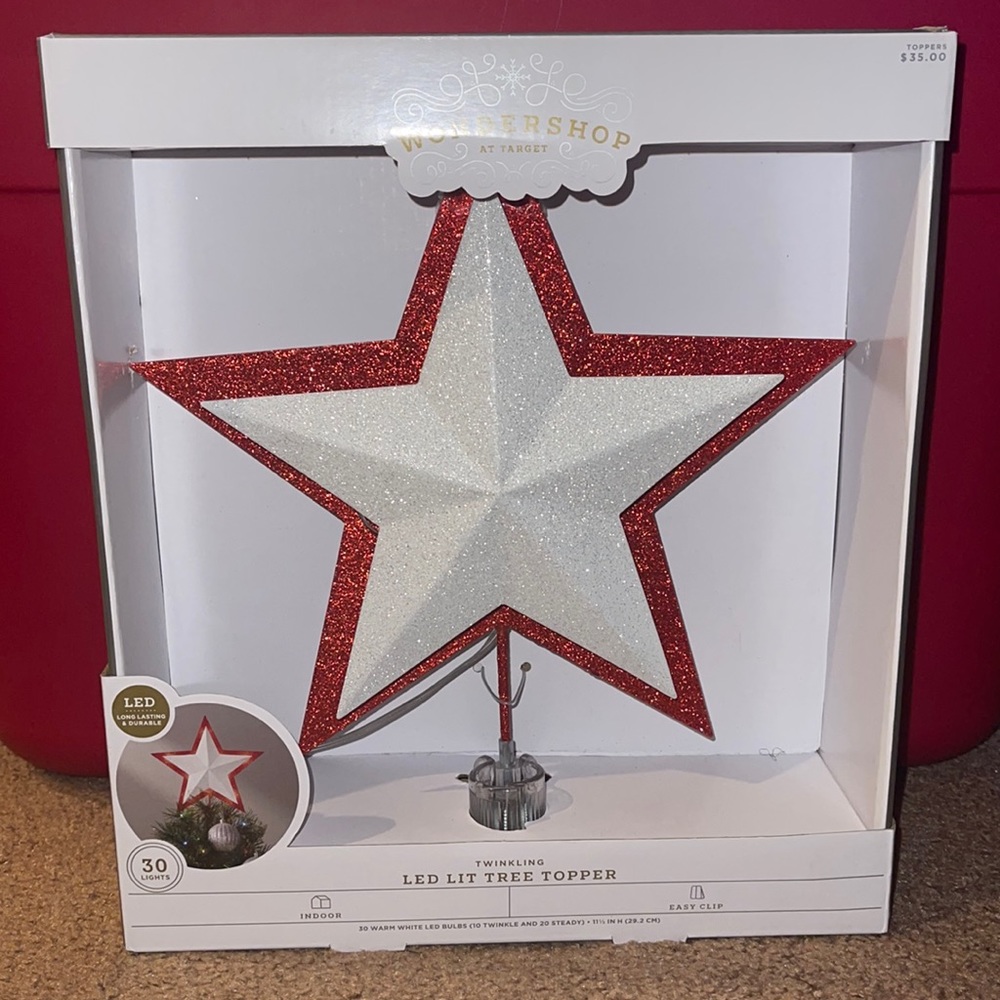 Wondershop at Target twinkling LED lit tree topper.